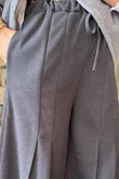 Oxford Stretch Herringbone Box Pleat Pant Charcoal